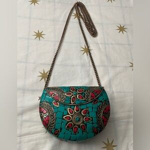 Vintage Handmade Hard Shell Mosaic Crossbody
